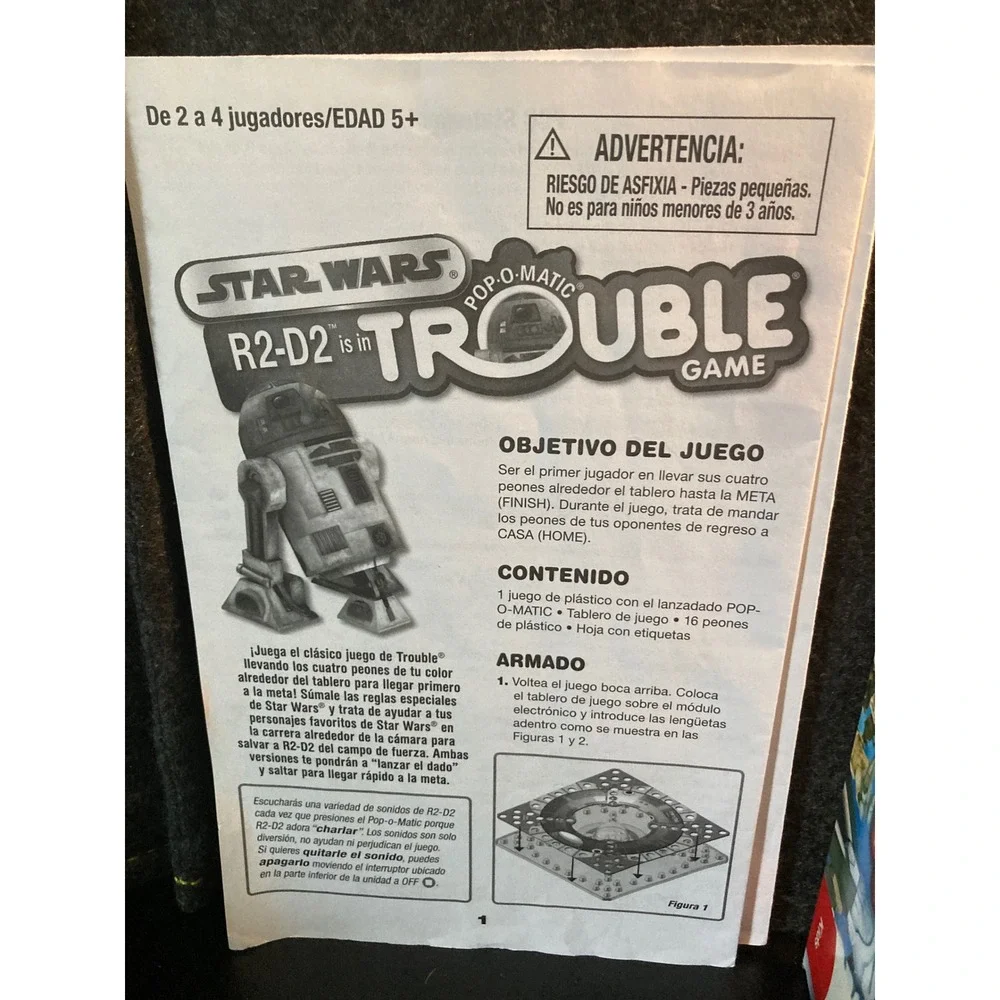 Hasbro Star Wars R2-D2 Trouble‎ Board Game Clone Wars Electronic Sounds 2009